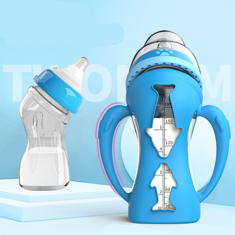 Glass Baby Bottle Straw Drop-resistant Water Drink