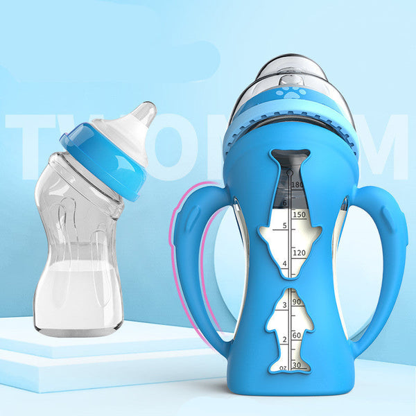 Glass Baby Bottle Straw Drop-resistant Water Drink