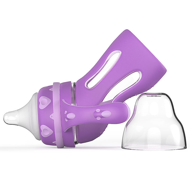 Glass Baby Bottle Straw Drop-resistant Water Drink